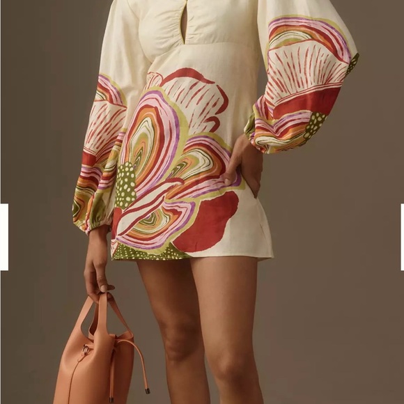 NWOT Farm Rio Linen Sweetheart dress - Picture 3 of 5